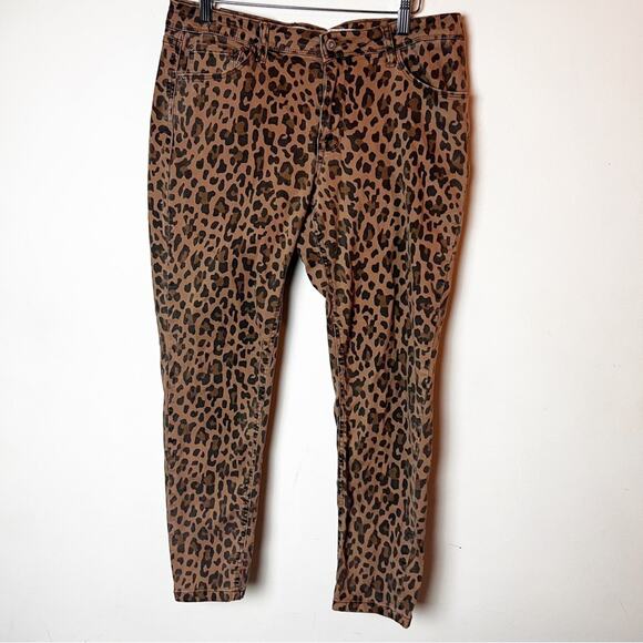 SZ 12/31 Kensie Leopard Print Pants Brown & Black - Picture 1 of 6